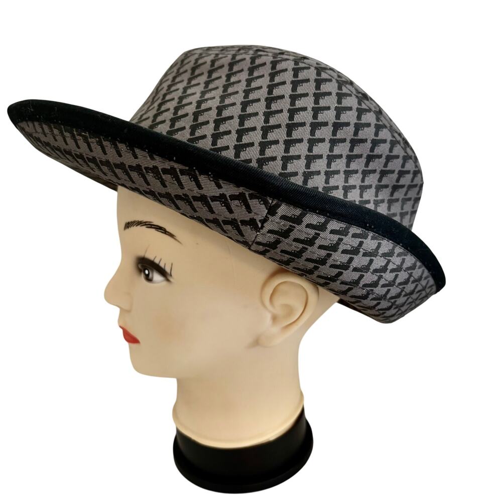 Rare Vintage Y2K No Fear Signature Gun Print Fedora Hat Retro Indie L/XL